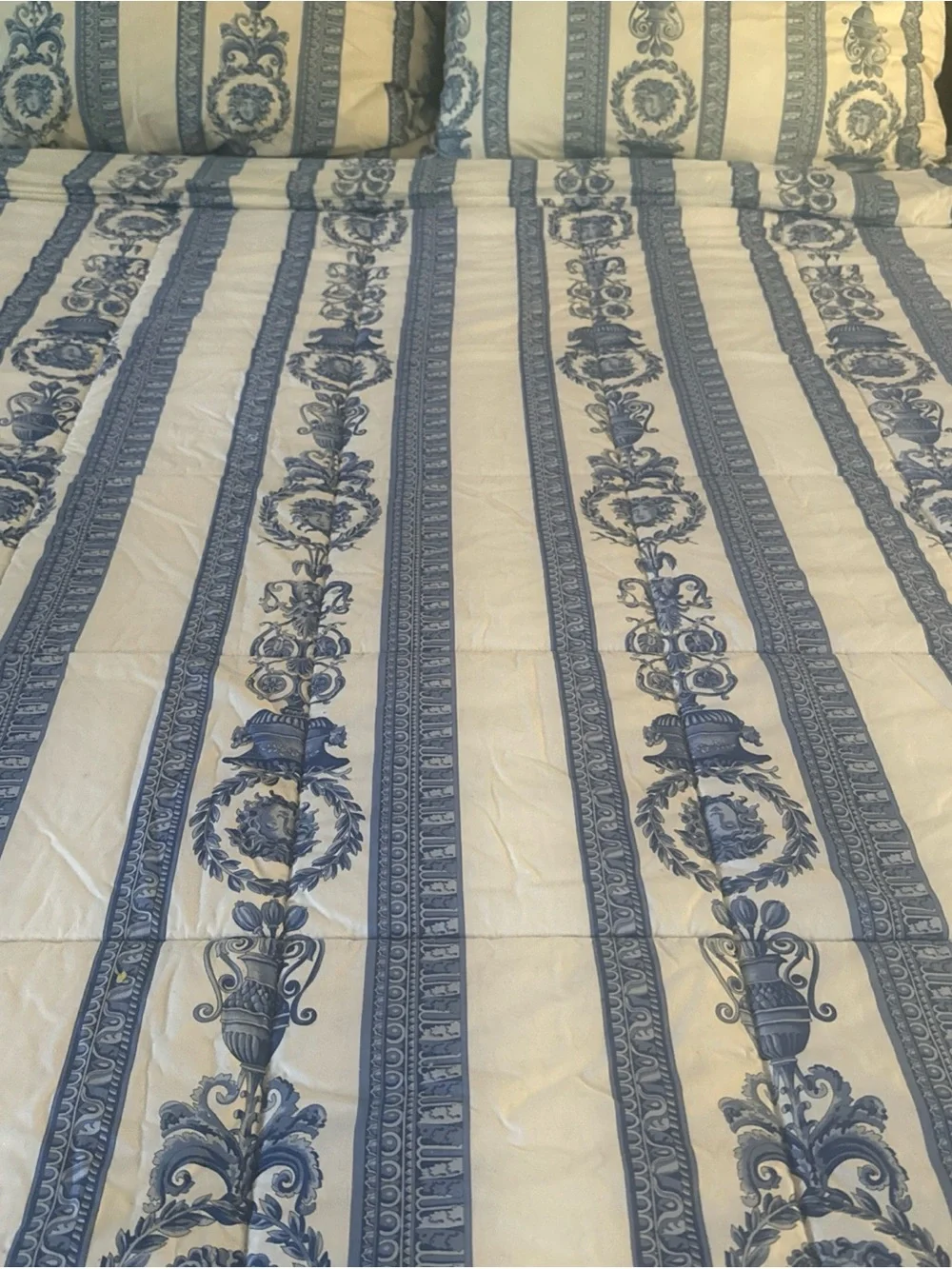 Vintage Gianni Versace Blue Medusa Baroque King Comforter Set